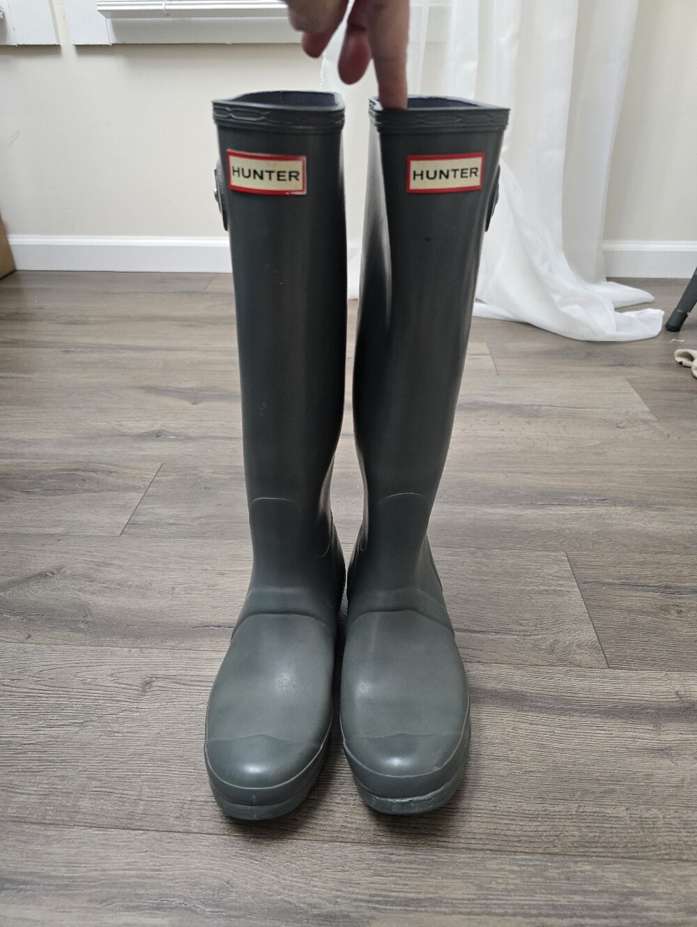Hunter Tall Grey Womens Boots Size 8 Fall Winter Preppy
